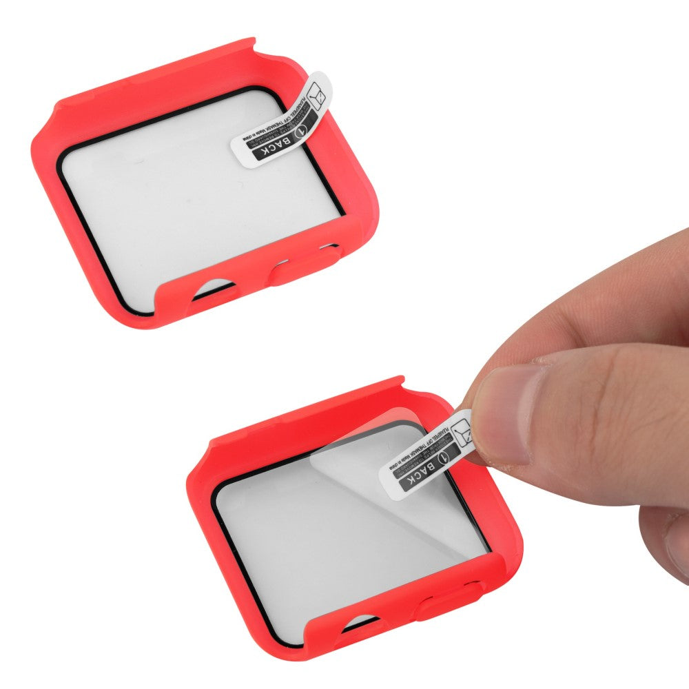 Meget Godt Universal Apple Cover med Skærmbeskytter i Plastik og Hærdet Glas - Rød#serie_4