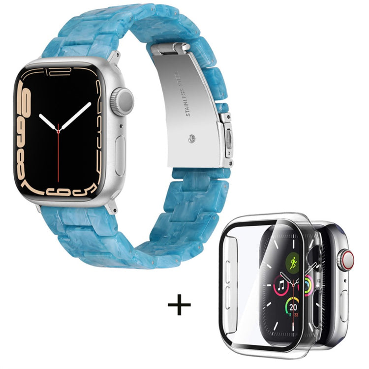 Apple Watch Series 1-3 42mm Metal Rem med Cover - Blå#serie_7