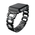 Correa de reloj en forma de D con decoración de diamantes para Apple Watch de 42 mm 