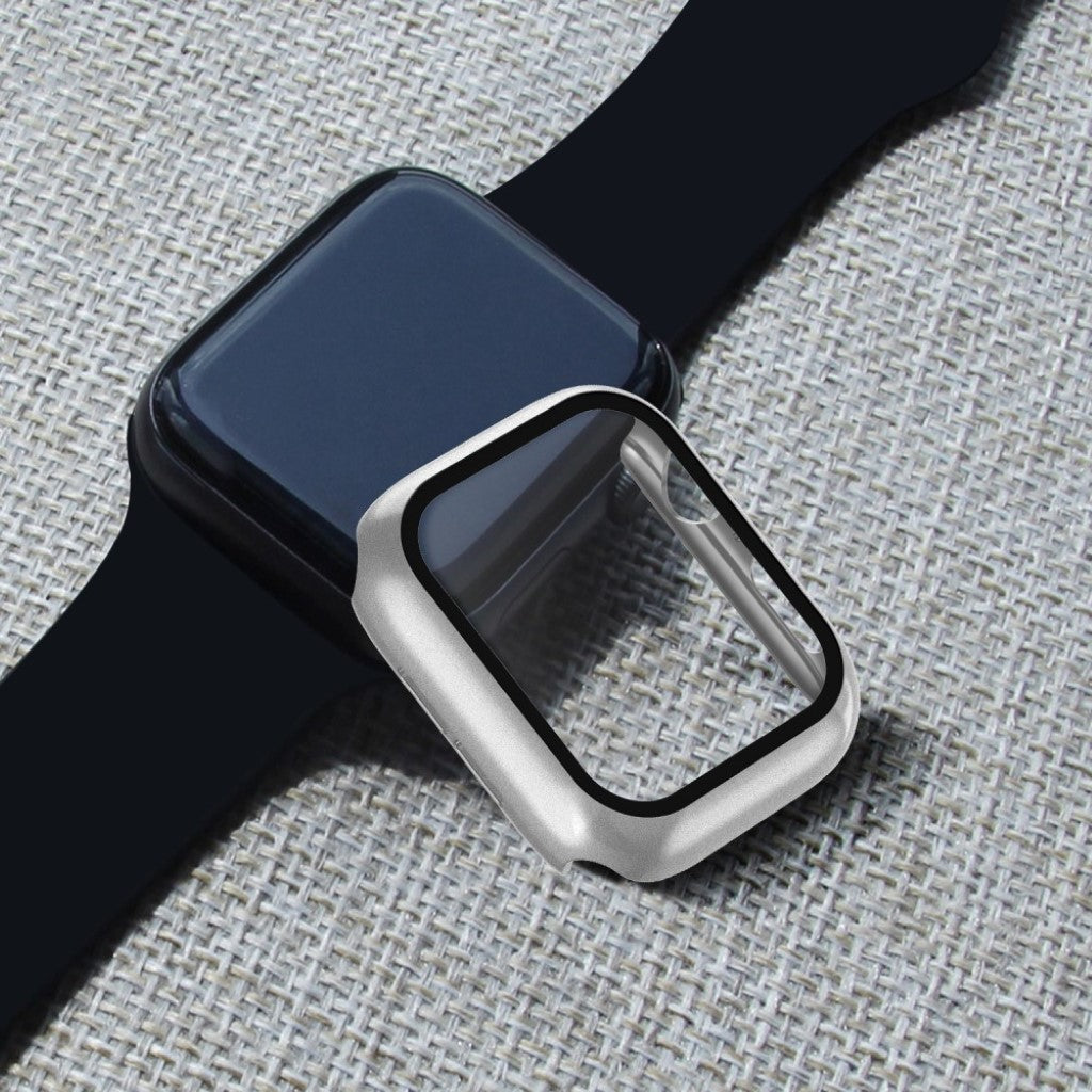 Alle Tiders Apple Watch Series 1-3 42mm Cover med Skærmbeskytter i Hærdet Glas - Sølv#serie_2