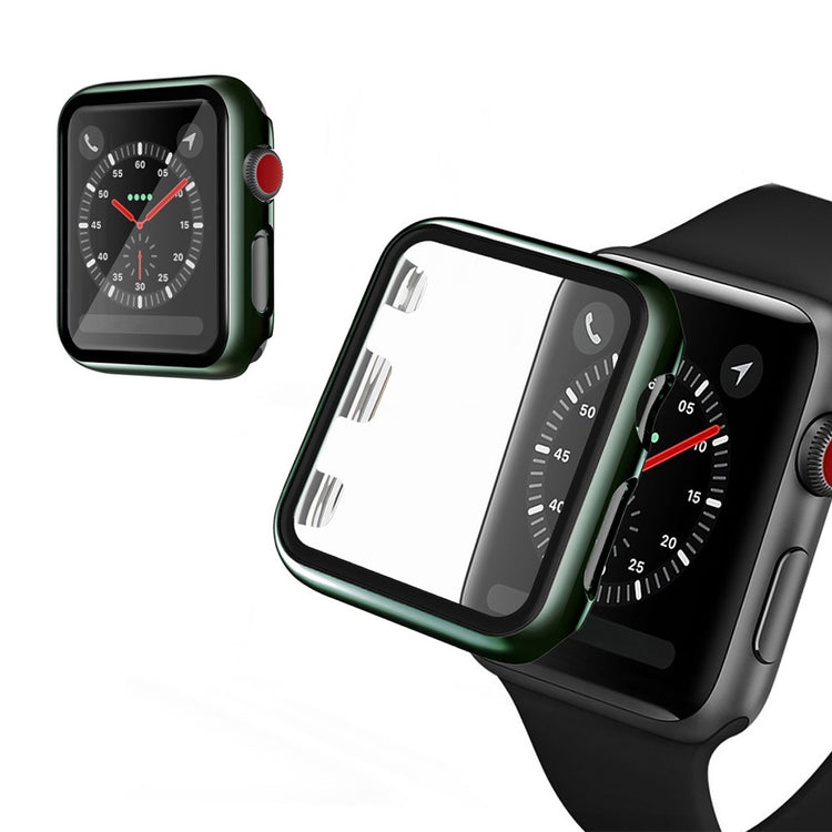 Alle Tiders Apple Watch Series 1-3 42mm Cover med Skærmbeskytter i Hærdet Glas - Grøn#serie_9