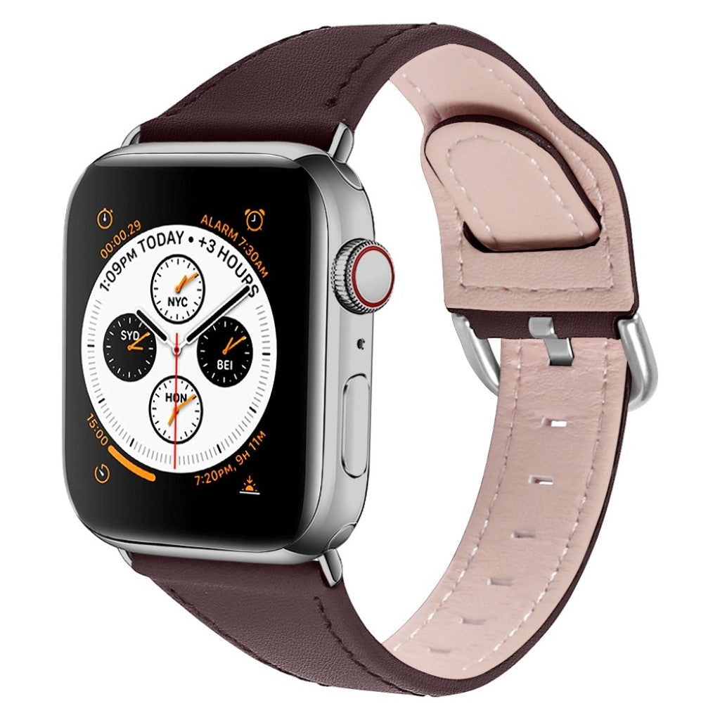 Mega slidstærk Apple Watch Series 1-3 42mm Ægte læder Rem - Brun#serie_4