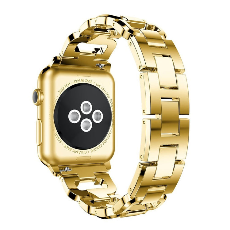 Stilfuld Apple Watch Series 1-3 38mm Metal og Rhinsten Rem - Guld#serie_1