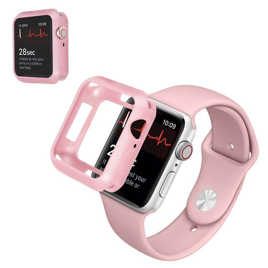 Apple Watch Series 1-3 42mm Holdbar Silikone Bumper  - Pink#serie_6