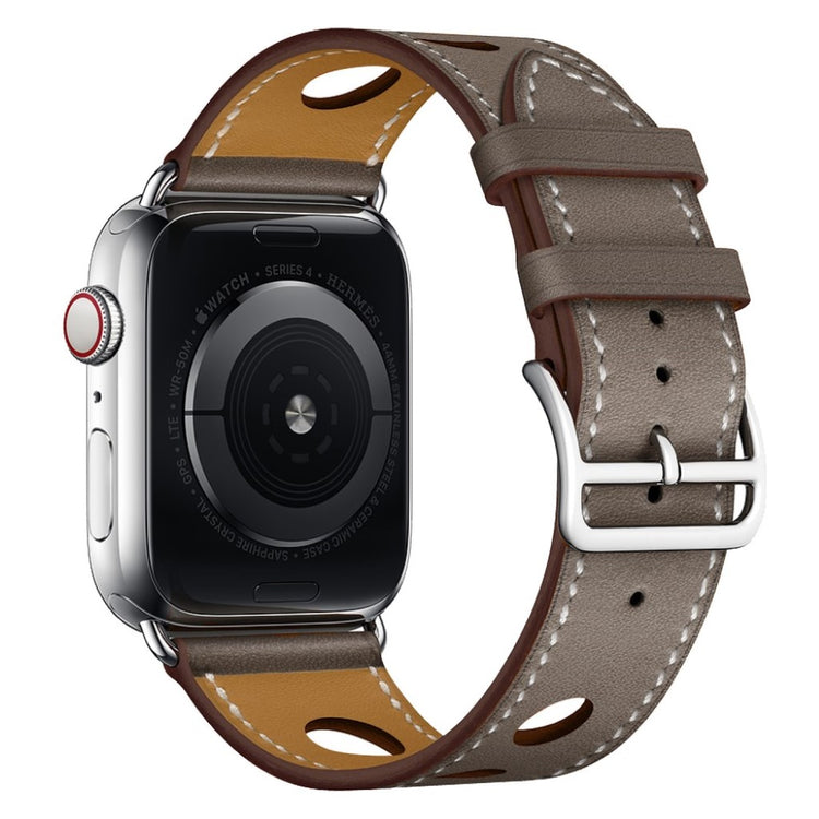 Mega nydelig Apple Watch Series 4 40mm Ægte læder Rem - Sølv#serie_2