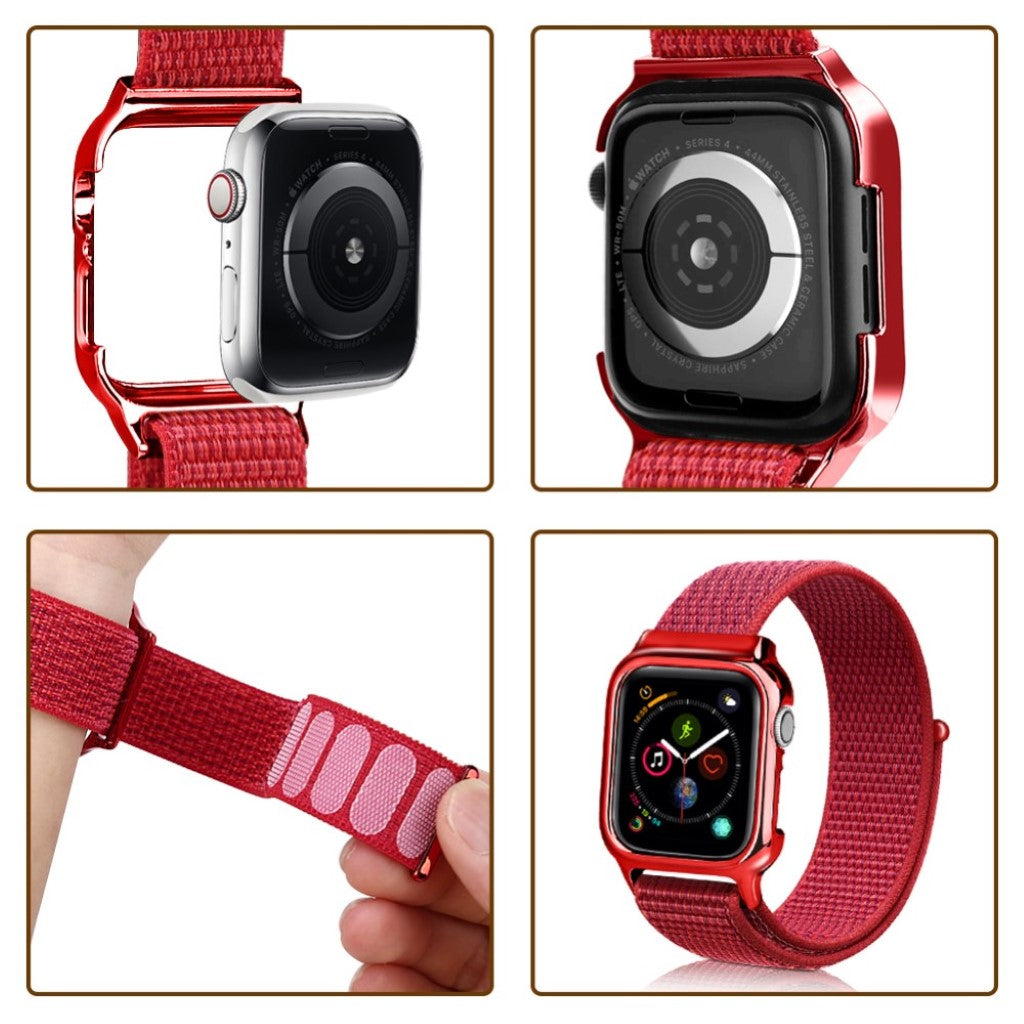 Meget flot Apple Watch Series 4 44mm Nylon Rem - Rød#serie_2