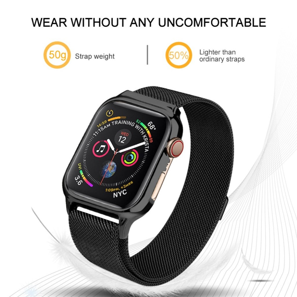 Glimrende Apple Watch Series 4 44mm Metal Rem - Sort#serie_1