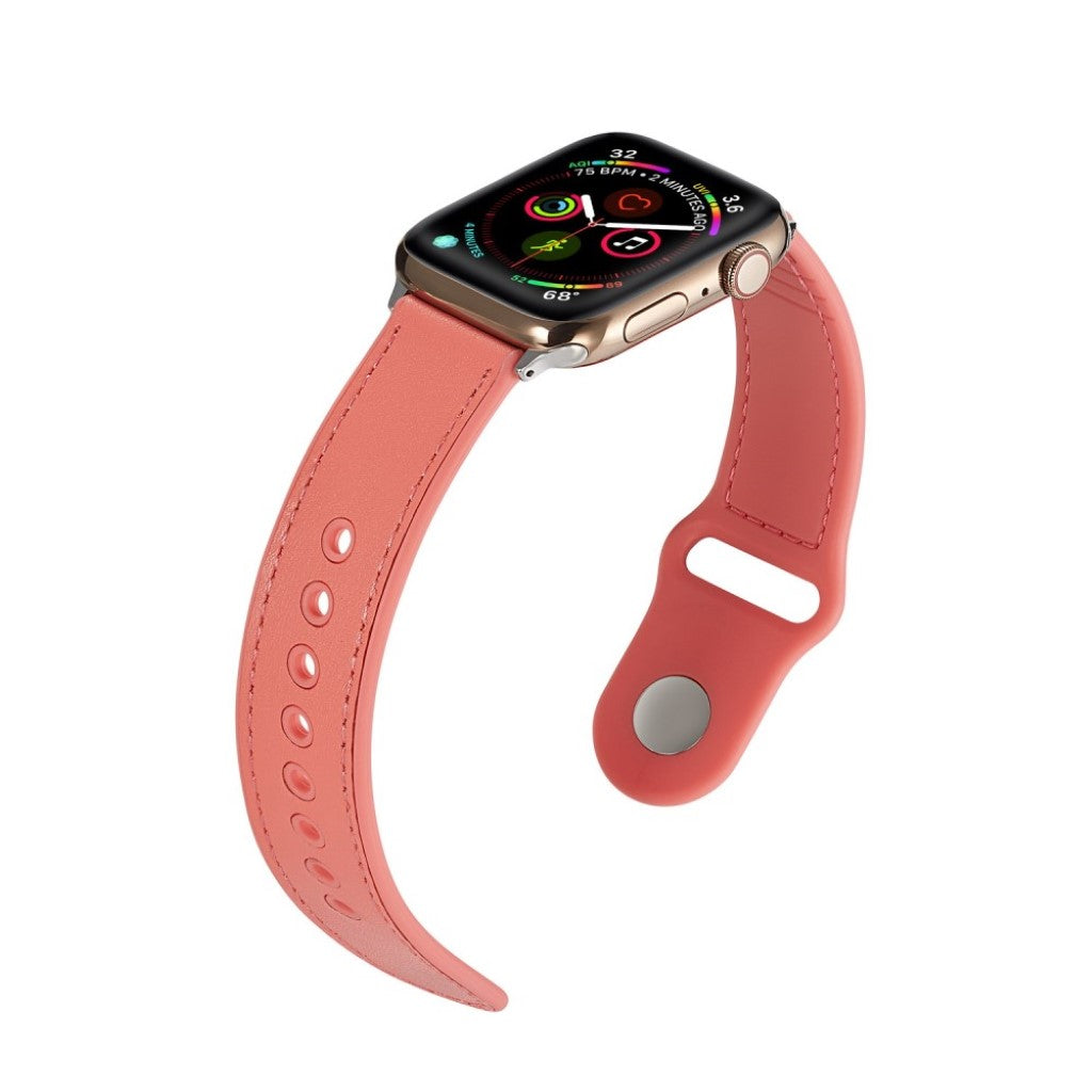 Vildt pænt Apple Watch Series 4 44mm Ægte læder Rem - Pink#serie_10