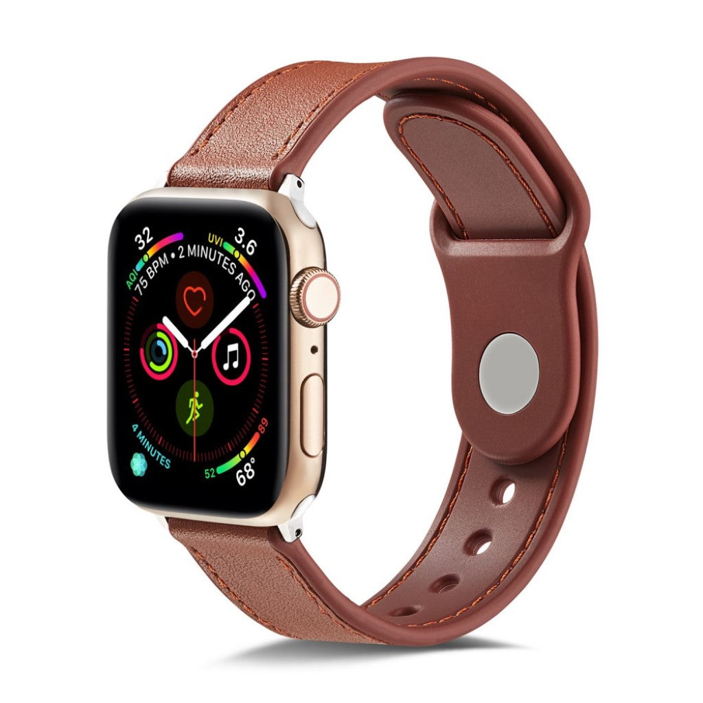 Vildt pænt Apple Watch Series 4 44mm Ægte læder Rem - Brun#serie_3