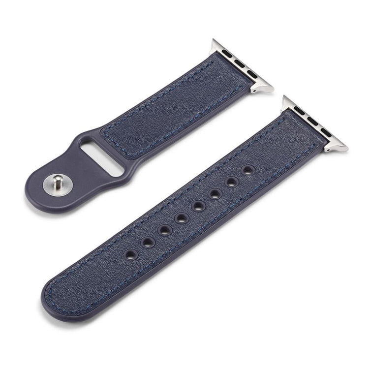 Vildt pænt Apple Watch Series 4 44mm Ægte læder Rem - Blå#serie_4