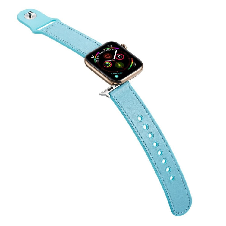 Vildt pænt Apple Watch Series 4 44mm Ægte læder Rem - Blå#serie_5