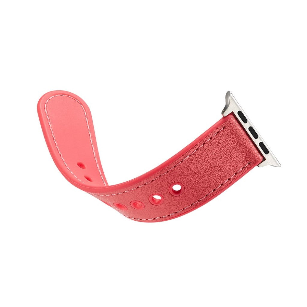 Vildt pænt Apple Watch Series 4 44mm Ægte læder Rem - Pink#serie_8