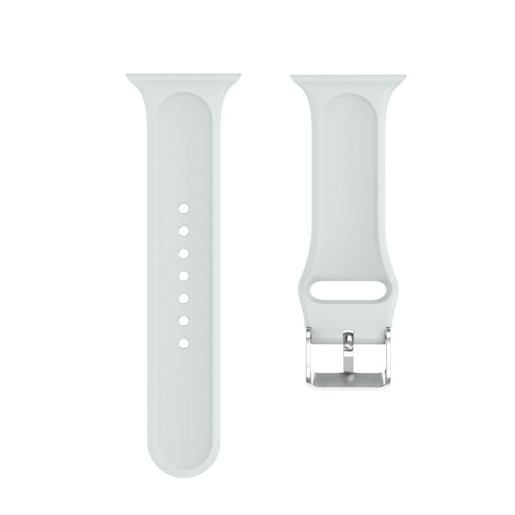 Holdbart Apple Watch Series 5 40mm Silikone Rem - Sølv#serie_6