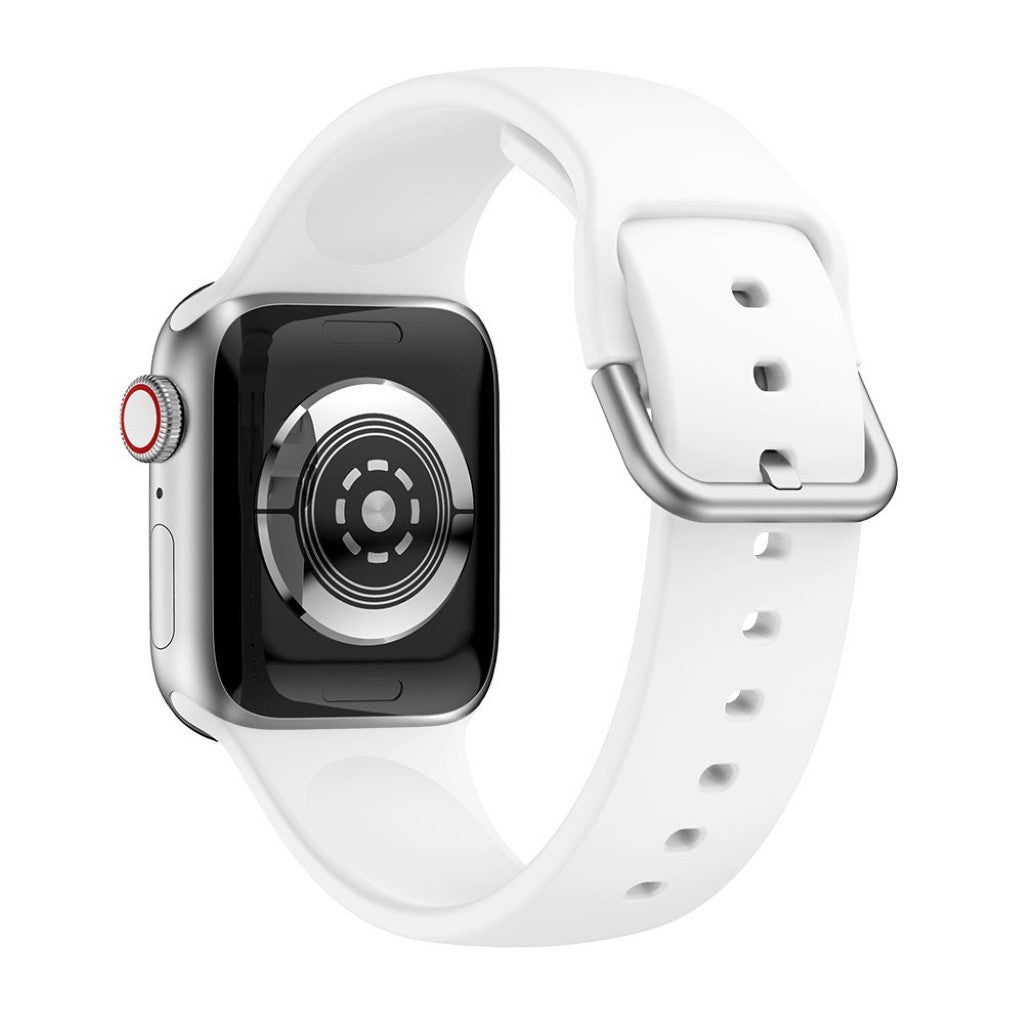 Vildt holdbart Apple Watch Series 5 40mm Silikone Rem - Hvid#serie_2