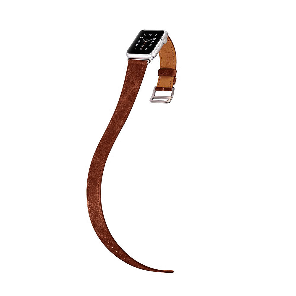 Udsøgt Apple Watch Series 5 40mm Ægte læder Rem - Brun#serie_1