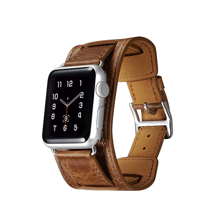 Udsøgt Apple Watch Series 5 40mm Ægte læder Rem - Brun#serie_2