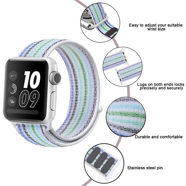 Mega cool Apple Watch Series 5 40mm Nylon Rem - Flerfarvet#serie_8