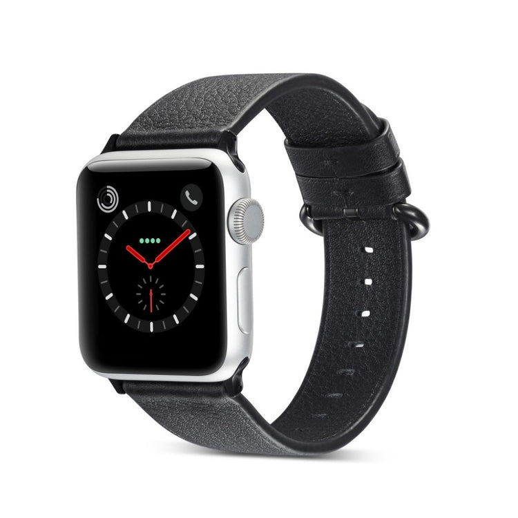 Helt vildt pænt Apple Watch Series 5 40mm Ægte læder Rem - Sort#serie_1