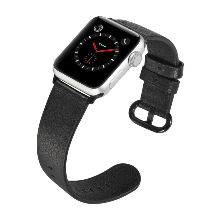 Helt vildt pænt Apple Watch Series 5 40mm Ægte læder Rem - Sort#serie_1