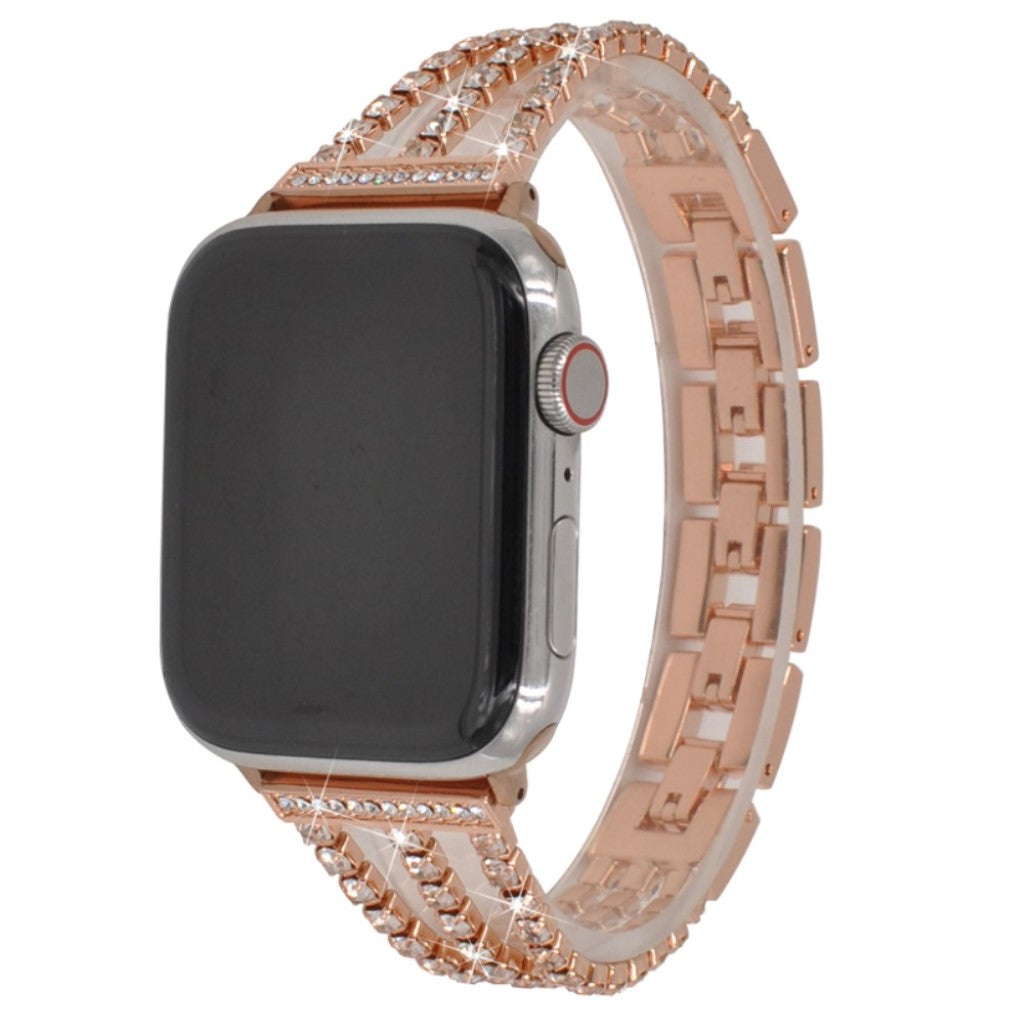 Yndigt Apple Watch Series 5 40mm Metal og Rhinsten Rem - Pink#serie_3