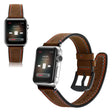 Correa de reloj de cuero auténtico Apple Watch Series 5 44 mm con diseño de costura de doble color