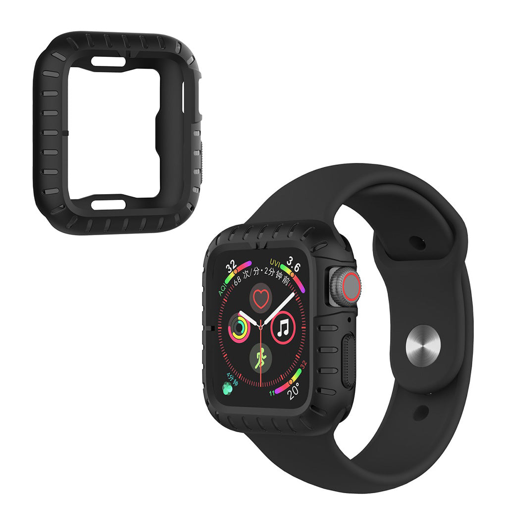 Beskyttende Apple Watch Series 5 44mm / Apple Watch 44mm Silikone Cover - Sort#serie_1