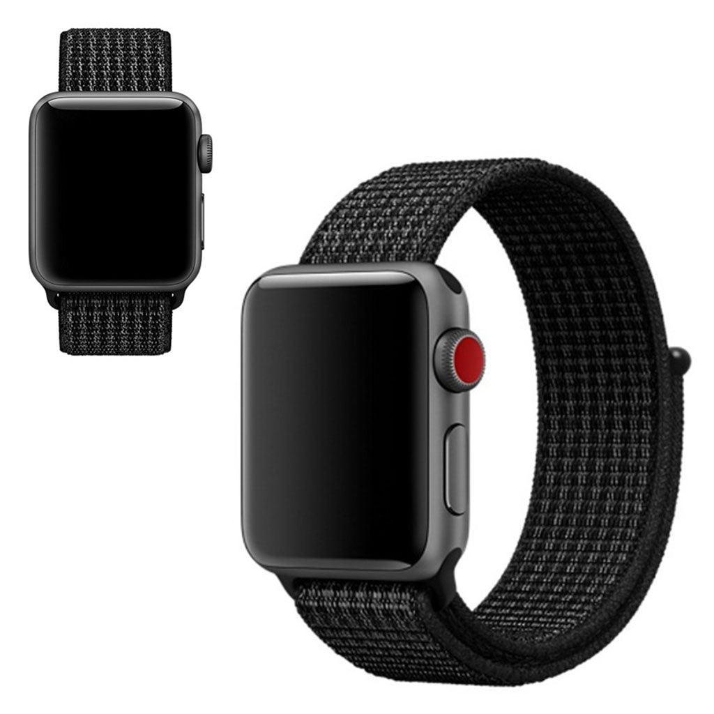 Vildt fantastisk Apple Watch Series 5 44mm Nylon Rem - Sort#serie_1