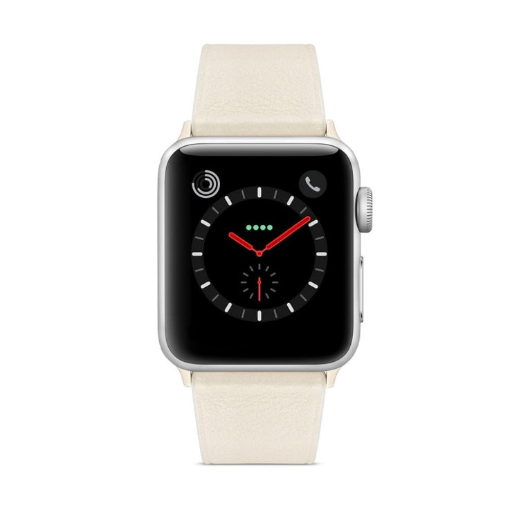 Solid Apple Watch Series 5 44mm Ægte læder Rem - Hvid#serie_2