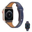 Correa de reloj de cuero auténtico con diseño de remaches delgados para Apple Watch de 40 mm 