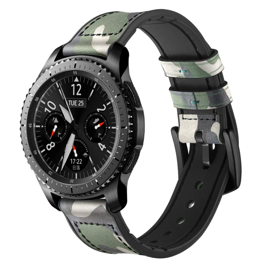  Samsung Gear S3 / Samsung Gear S3 Frontier Ægte læder Rem - Grøn#serie_3