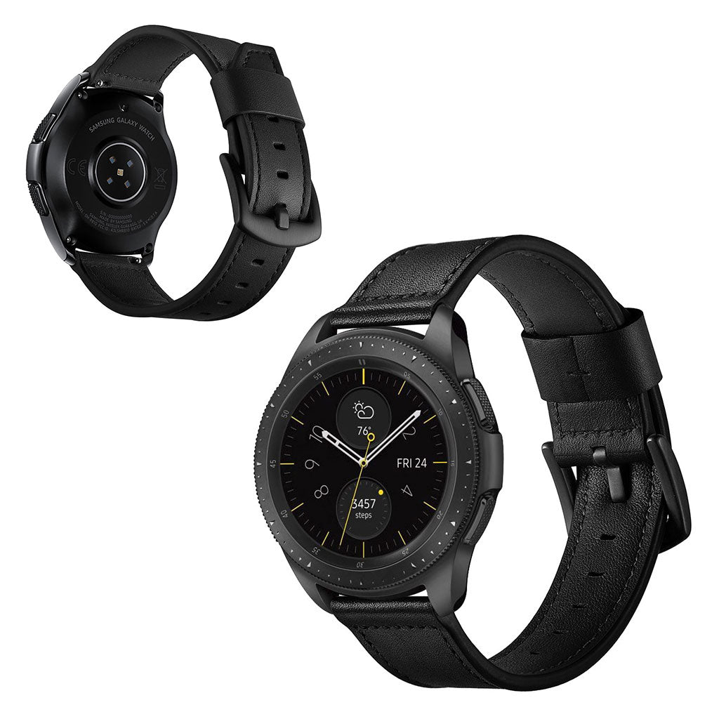  Samsung Gear S3 / Samsung Gear S3 Frontier Ægte læder Rem - Sort#serie_1