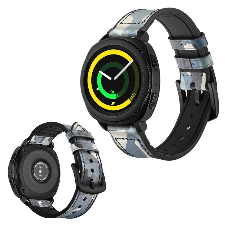 Glimrende Samsung Gear Sport Ægte læder og Silikone Rem - Flerfarvet#serie_2