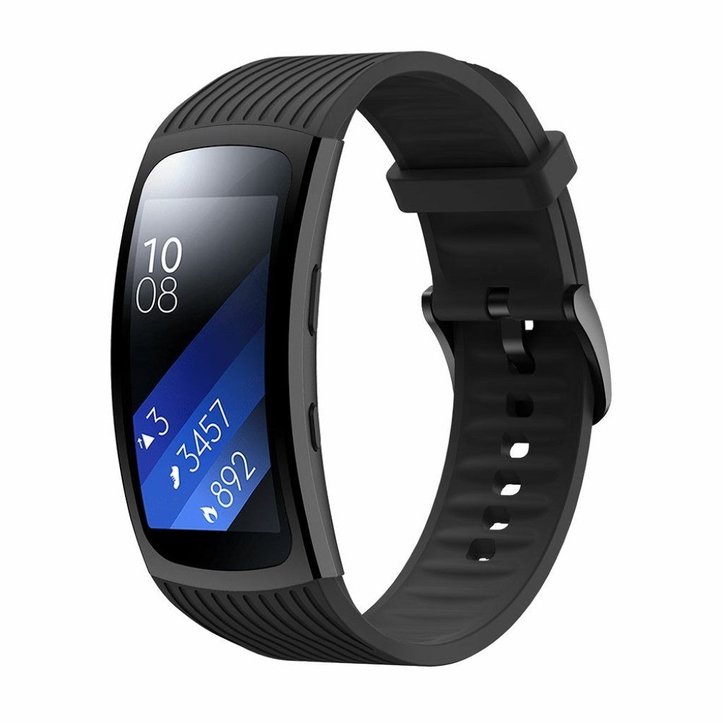 Vildt pænt Samsung Gear Fit2 Pro Silikone Rem - Størrelse: S - Sort#serie_1