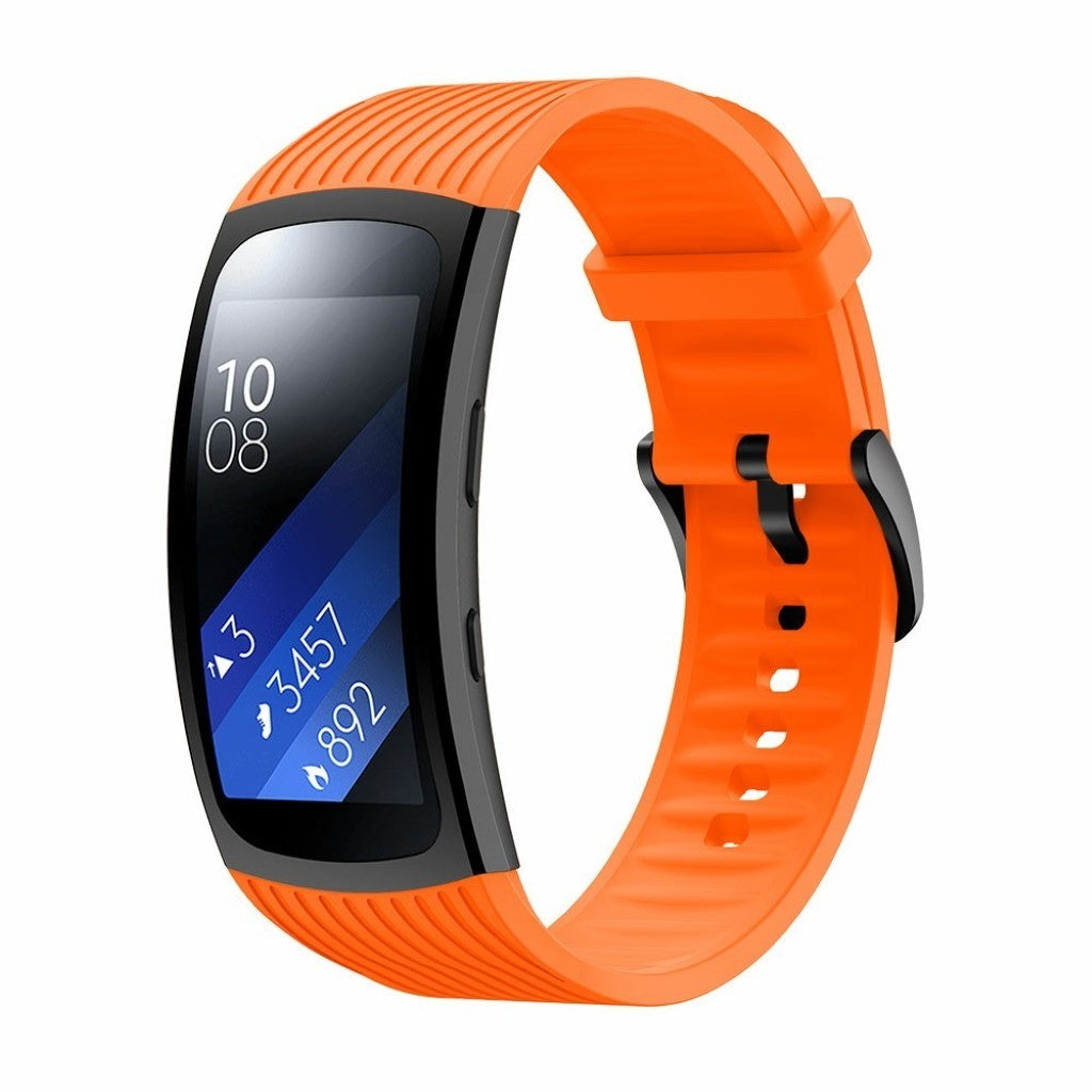 Vildt pænt Samsung Gear Fit2 Pro Silikone Rem - Størrelse: S - Orange#serie_4