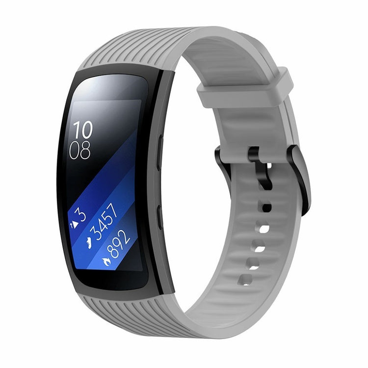 Vildt pænt Samsung Gear Fit2 Pro Silikone Rem - Størrelse: S - Sølv#serie_5