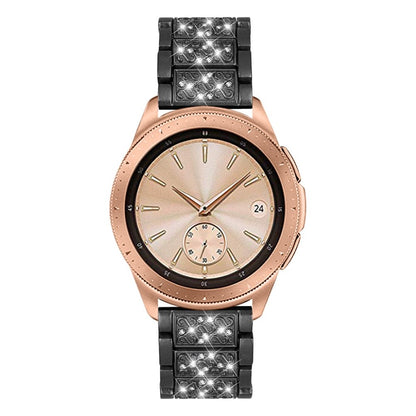 Fint Samsung Galaxy Watch (42mm) Metal og Rhinsten Rem - Sort#serie_1