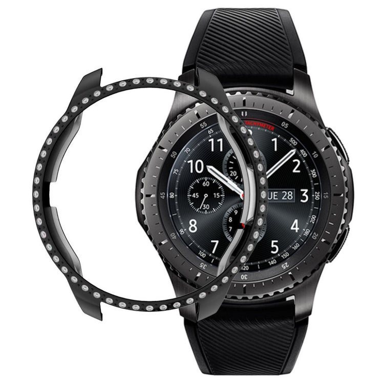 Samsung Galaxy Watch (42mm)  Rhinsten og Silikone Bumper  - Sort#serie_1