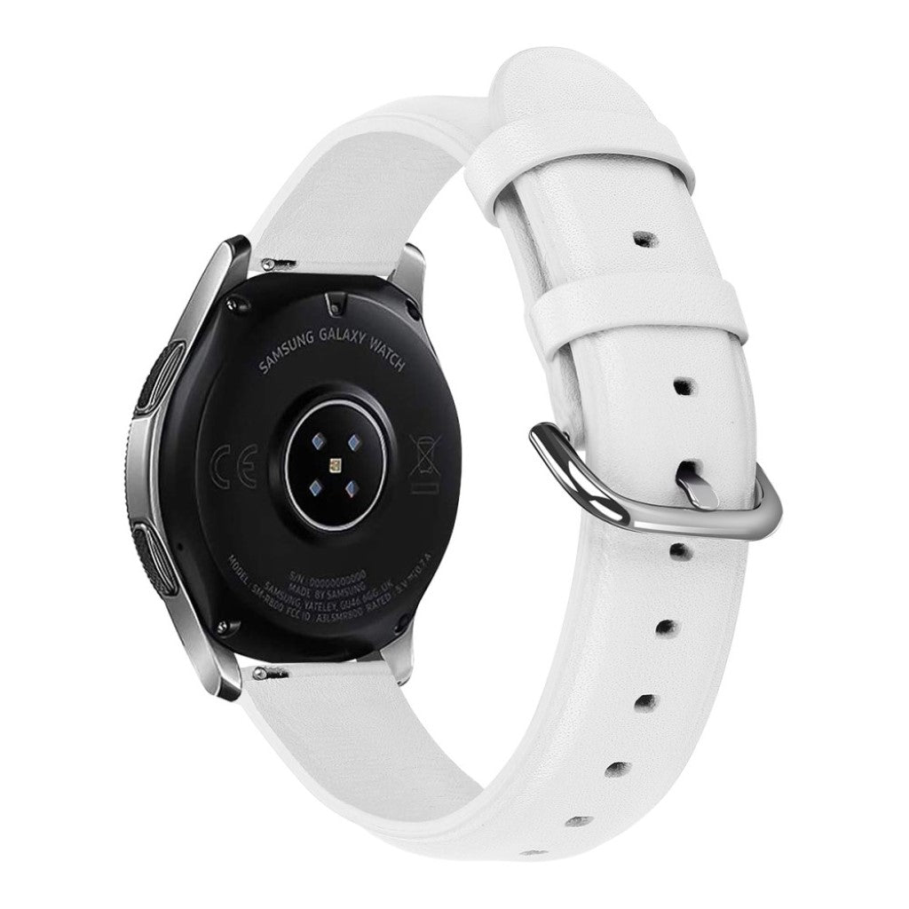 Meget fint Samsung Galaxy Watch (46mm) Ægte læder Rem - Hvid#serie_2