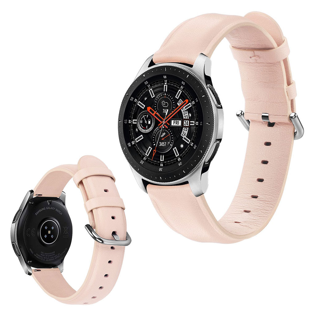 Meget fint Samsung Galaxy Watch (46mm) Ægte læder Rem - Pink#serie_4