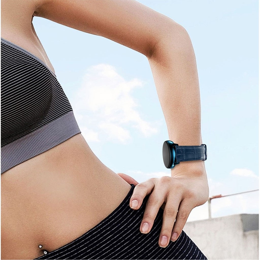 Vildt rart Samsung Galaxy Watch Active Ægte læder Rem - Blå#serie_4