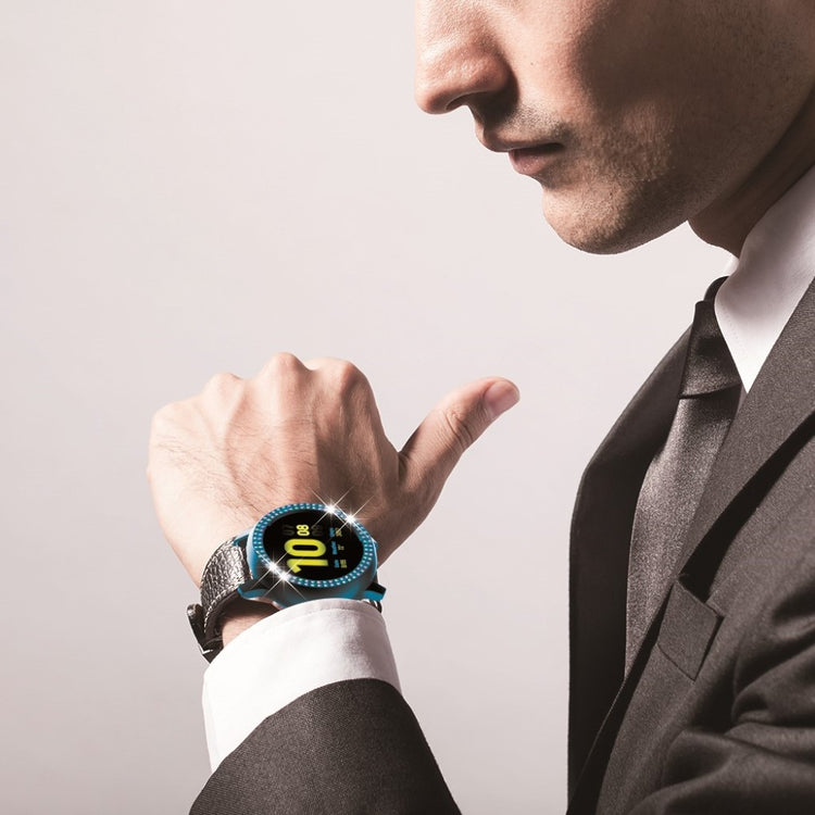 Samsung Galaxy Watch Active 2 - 40mm Elegant Rhinsten og Silikone Bumper  - Grøn#serie_8