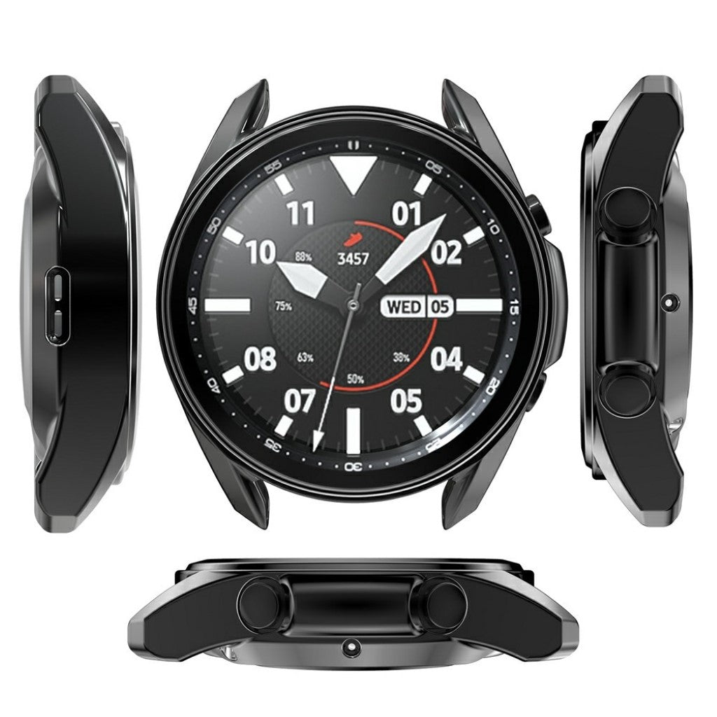 Samsung Galaxy Watch 3 (45mm) Holdbar Silikone Bumper  - Sort#serie_3