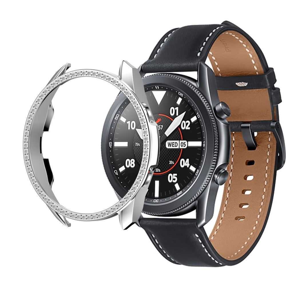 Samsung Galaxy Watch 3 (45mm)  Plastik og Rhinsten Bumper  - Sølv#serie_10