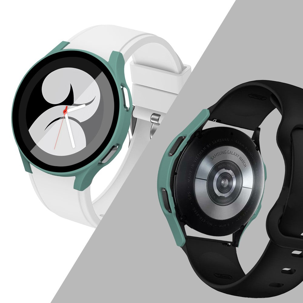 Meget Fed Samsung Galaxy Watch 4 (44mm) Cover med Skærmbeskytter i Plastik og Hærdet Glas - Grøn#serie_5