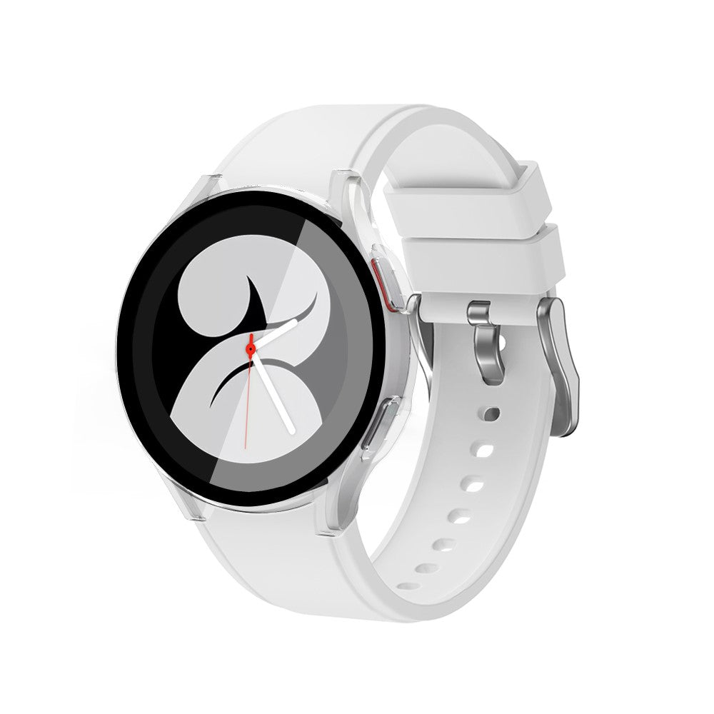 Meget Fed Samsung Galaxy Watch 4 (44mm) Cover med Skærmbeskytter i Plastik og Hærdet Glas - Gennemsigtig#serie_6