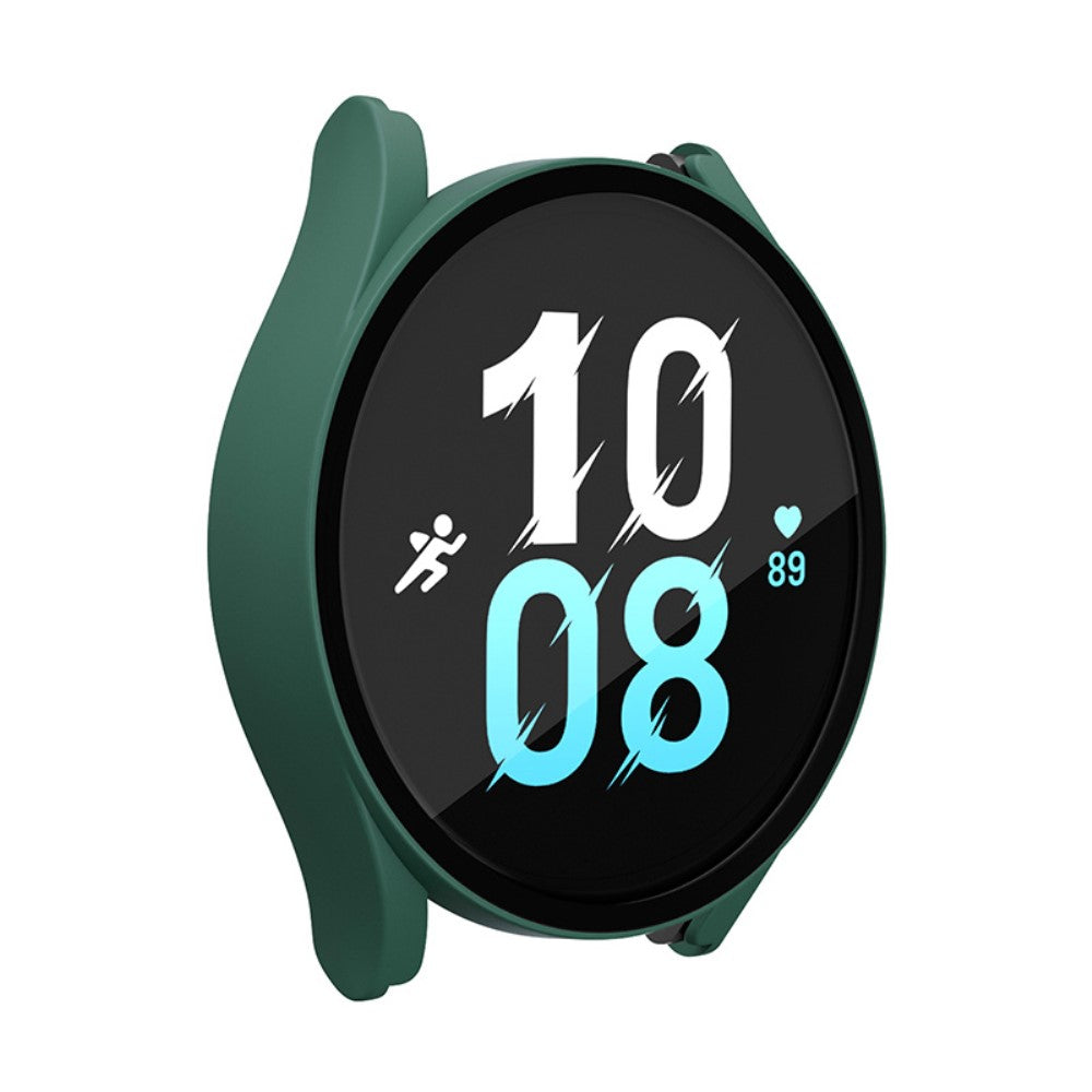 Meget Fint Samsung Galaxy Watch 5 (44mm) / Samsung Galaxy Watch 4 (44mm) Cover med Skærmbeskytter i Plastik og Hærdet Glas - Grøn#serie_2