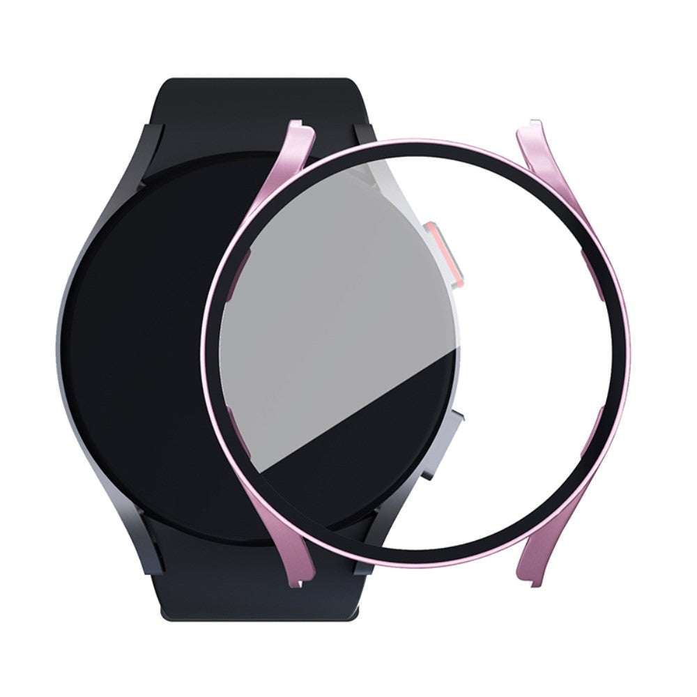 Meget Fint Samsung Galaxy Watch 5 (44mm) / Samsung Galaxy Watch 4 (44mm) Cover med Skærmbeskytter i Plastik og Hærdet Glas - Pink#serie_4