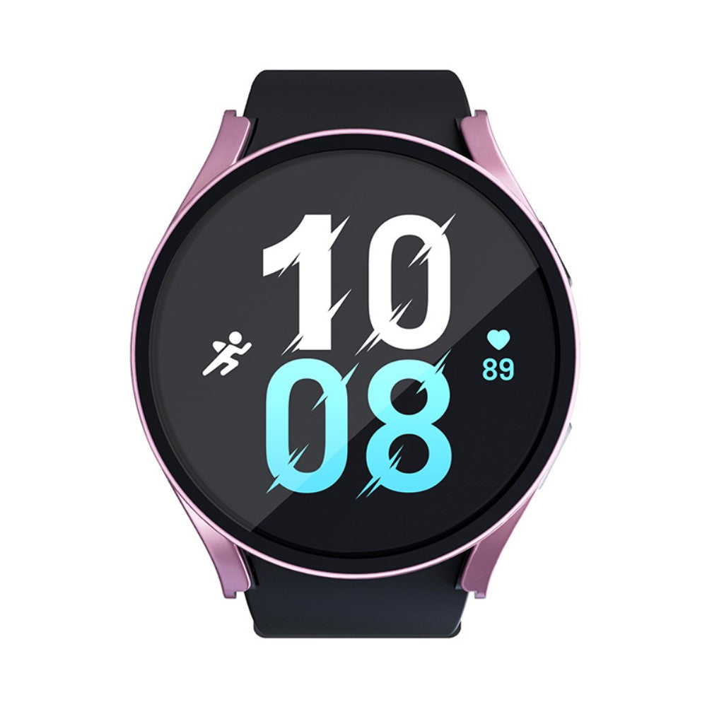 Meget Fint Samsung Galaxy Watch 5 (44mm) / Samsung Galaxy Watch 4 (44mm) Cover med Skærmbeskytter i Plastik og Hærdet Glas - Pink#serie_4