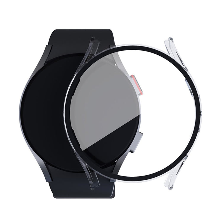 Meget Fint Samsung Galaxy Watch 5 (44mm) / Samsung Galaxy Watch 4 (44mm) Cover med Skærmbeskytter i Plastik og Hærdet Glas - Gennemsigtig#serie_5