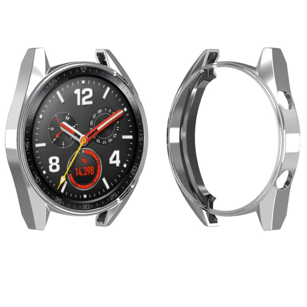  Huawei Watch / Huawei Watch GT Plastik og Glas Cover med Skærmbeskytter - Sølv#serie_2